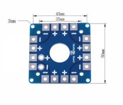 Octacopter Güç Dağıtım Kartı 100Amp. 16 Çıkışlı (Power Board) (T-Konnektör 10cm 14AWG Kablo) PDB