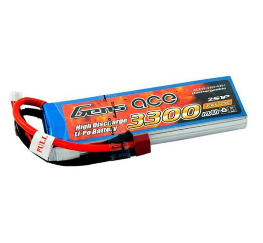 Gens Ace 7.4v 3300mah 25C 2S LiPo