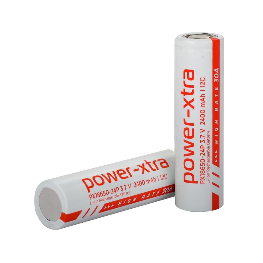 Power-Xtra PX18650-24P 3.7V 2400 Mah Li-ion Şarjlı Pil 12C 30A (1 ADET)