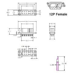 HY-12PIN 12-Pin Konnektör Dişi-Erkek Set (Uçak Kanat Hızlı Bağlantı)