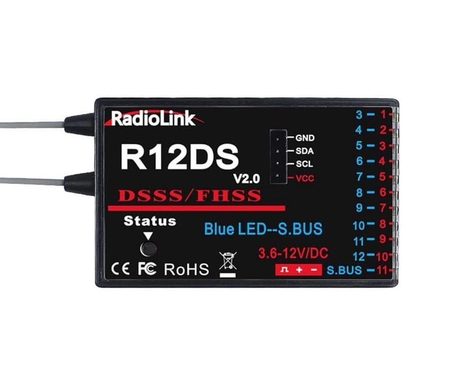 Radiolink R12DS S-Bus & PPM Alıcı (DSSS/FHSS) 12 Kanal