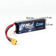 Zeee Power 7.4V 2400 mAh 50C Li-Polymer Pil (XT60 Konnektör)