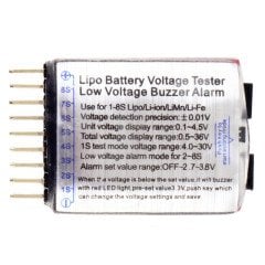 Dijital Voltaj Göstergesi ve Alarm (1S-8S) LiPo Pil Ölçer