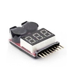 Dijital Voltaj Göstergesi ve Alarm (1S-8S) LiPo Pil Ölçer