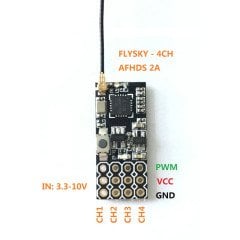 FS2A 4 Kanal AFHDS 2A Mini Alıcı PWM (Flysky i6, i6X, i6S İle Uyumlu)