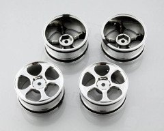 5-Spoke Chrome Wheel G:24mm 1/10 Rc Jant Hex 12mm (4 adet)