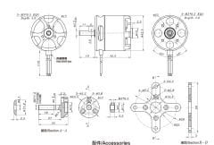 X3520-880KV 1360W 3-4S Fırçasız Rc Uçak Motoru