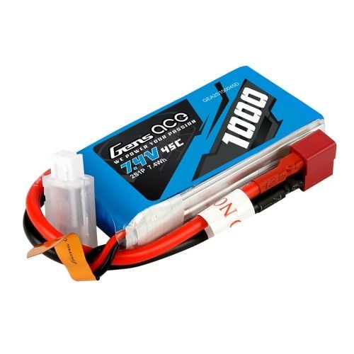 Gens Ace 7.4V 1000mah 45C 2S LiPo (Deans)