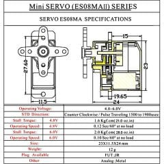 Emax ES08MD II Dijital Metal Dişli Mikro Servo 12g