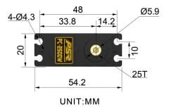 PWR PC2500W 28 Kg Metal Dişli Dijital RC Servo Motor IP67 Waterproof